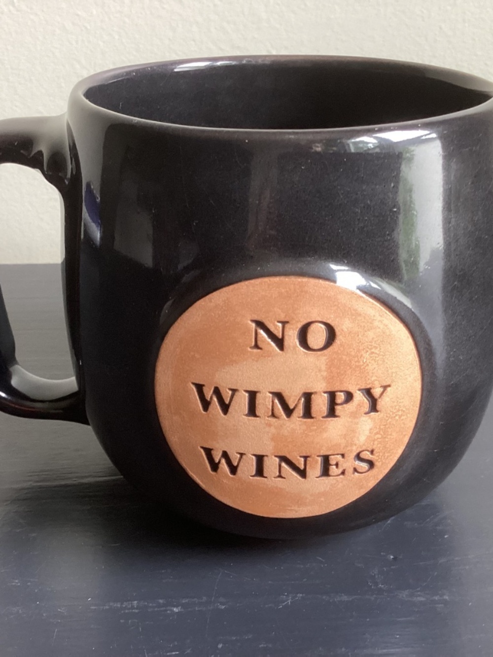 Frankoma “No Wimpy Wines” Ravenswood Winery Black Large Mug 24oz - Picture 2 of 5